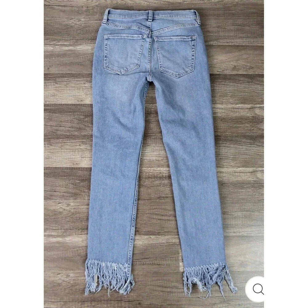 FREE PEOPLE FRAYED SKINNY JEANS